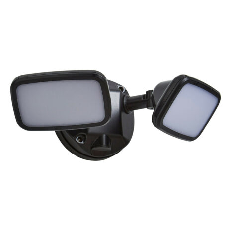 Zink LYNN LED Twin Security Spotlight 20W Cool White Black - ZN-38628-BLK