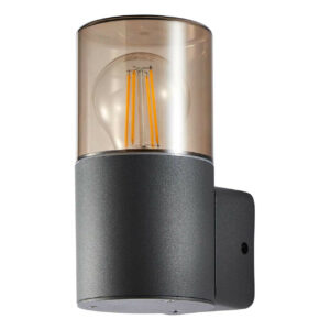 Zink BEATA Round Outdoor Wall Lantern Grey/Smoke - ZN-41099-GRYSMK