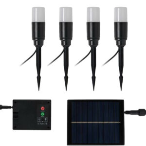 Zink DAW 4 Light LED Solar Stake Light Kit Black - ZN-42059