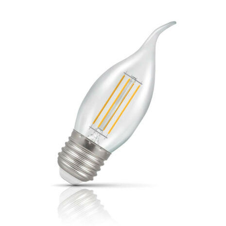 Crompton Candle LED Light Bulb Bent Tip E27 5W (40W Eqv) Warm White - 12158