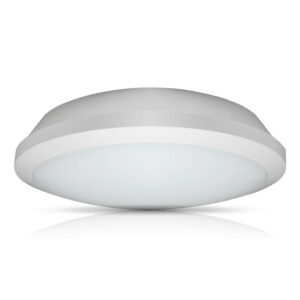 Phoebe LED Bulkhead 15W Tri-Colour CCT Microwave Sensor and 3-Hour Emergency White IP65 - 14176