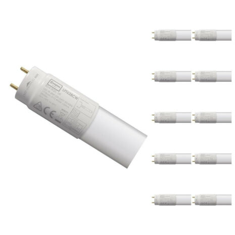 Crompton Lamps LED 6ft T8 Tube 28W G13 (10 Pack) (70W Equivalent) 4000K Cool White 2900lm 1763mm Length Multipack Lights - LFT628CW