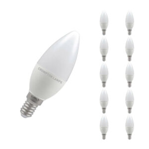 Crompton Candle LED Light Bulb E14 5.5W (40W Eqv) Warm White 10-Pack Opal - 11328