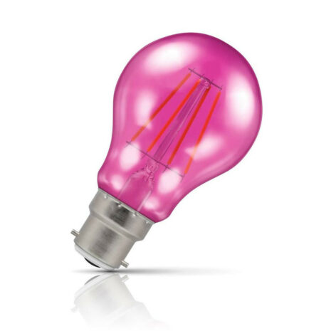 Crompton GLS LED Light Bulb B22 4.5W (25W Eqv) Pink IP65 Harlequin - 13711