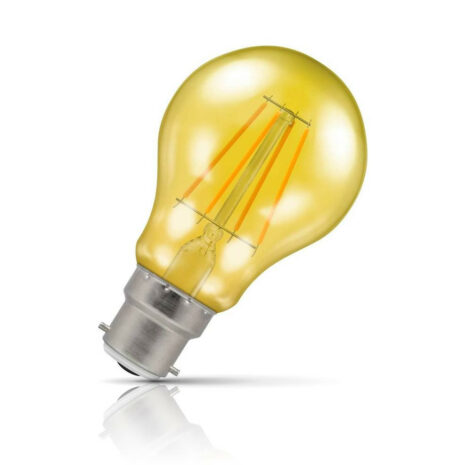 Crompton GLS LED Light Bulb B22 4.5W (25W Eqv) Yellow IP65 Harlequin - 13797
