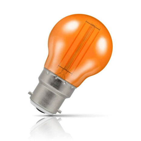 Crompton Golfball LED Light Bulb B22 4.5W (25W Eqv) Orange IP65 Harlequin - 13858
