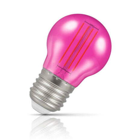 Crompton Golfball LED Light Bulb E27 4.5W (25W Eqv) Pink IP65 Harlequin - 13889