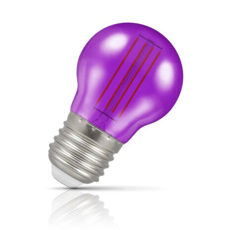 Crompton Golfball LED Light Bulb E27 4.5W (25W Eqv) Purple IP65 Harlequin - 13902