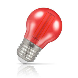 Crompton Golfball LED Light Bulb E27 4.5W (25W Eqv) Red IP65 Harlequin - 13926