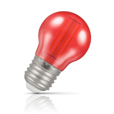 Crompton Golfball LED Light Bulb E27 4.5W (25W Eqv) Red IP65 Harlequin - 13926