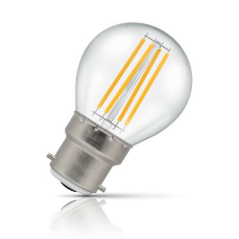 Crompton Golfball LED Light Bulb B22 6.5W (60W Eqv) Warm White Filament - 12790