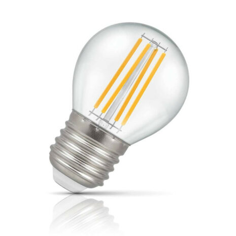 Crompton Golfball LED Light Bulb E27 6.5W (60W Eqv) Warm White Filament - 12806