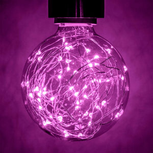 Prolite Globe LED Light Bulb G95 B22 1.7W Magenta - G95/LED/STAR/MAGENTA/BC