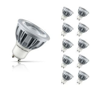 Crompton GU10 Spotlight LED Bulb Dimmable 5W (50W Eqv) Warm White 45° 10-Pack - LGU105WWCOB-DIM