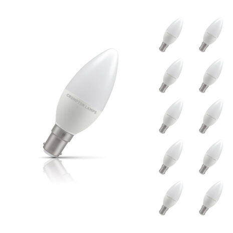 Crompton Candle LED Light Bulb B15 5.5W (40W Eqv) Warm White 10-Pack Opal - 11304