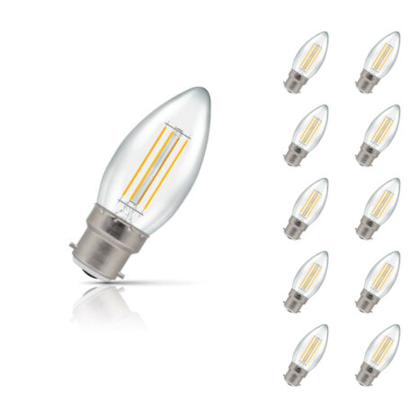 Crompton Candle LED Light Bulb Dimmable B22 5W (40W Eqv) Warm White 10-Pack Clear - 7130
