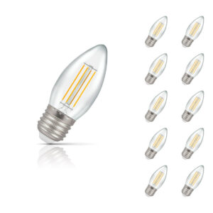 Crompton Candle LED Light Bulb Dimmable E27 5W (40W Eqv) Warm White 10-Pack Clear - 7154