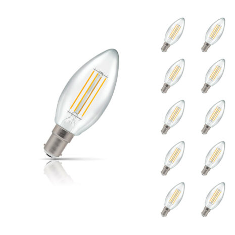 Crompton Candle LED Light Bulb Dimmable B15 5W (40W Eqv) Warm White 10-Pack Clear - 7147