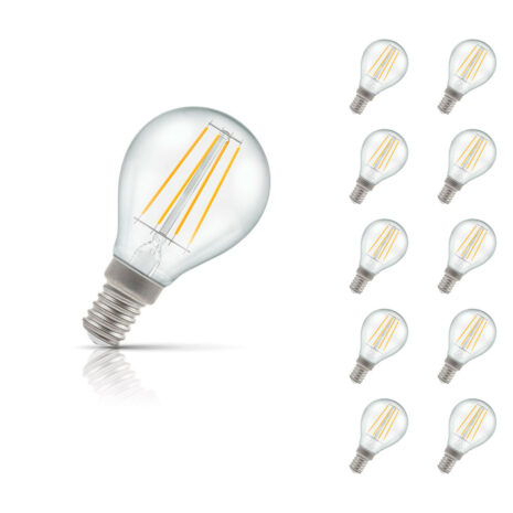 Crompton Golfball LED Light Bulb E14 5W (40W Eqv) Warm White 10-Pack Clear - 7246