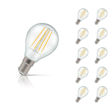 Crompton Golfball LED Light Bulb B15 5W (40W Eqv) Warm White 10-Pack Clear - 7222