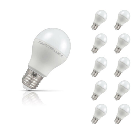 Crompton GLS LED Light Bulb E27 8.5W (60W Eqv) Cool White 10-Pack Opal - 11748