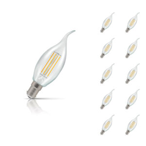 Crompton Candle LED Light Bulb Bent Tip B15 5W (40W Eqv) Warm White 10-Pack - 12141