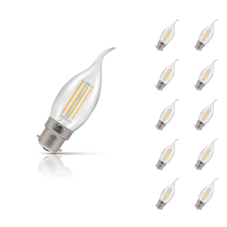 Crompton Candle LED Light Bulb Bent Tip B22 5W (40W Eqv) Warm White 10-Pack - 12134