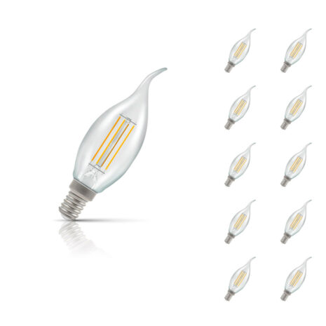 Crompton Candle LED Light Bulb Bent Tip E14 5W (40W Eqv) Warm White 10-Pack - 12165