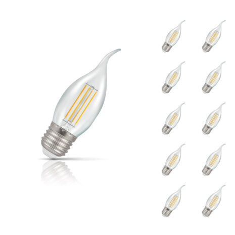 Crompton Candle LED Light Bulb Bent Tip E27 5W (40W Eqv) Warm White 10-Pack - 12158