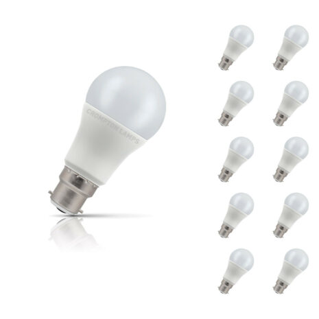 Crompton GLS LED Light Bulb B22 11W (75W Eqv) Warm White 10-Pack Opal - 11755