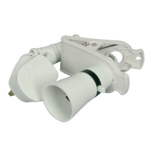 Mercury Lampholder Clip On Switched Lamp Holder UK Plug White 1.8m flex - 5015972038017