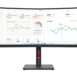63D4GAT1UK Lenovo ThinkVision T34w-30 34" Curved UWQHD USB-C Monitor