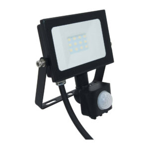 Phoebe LED Floodlight 10W (60W Eqv) Cool White PIR Sensor Black IP65 - 12592