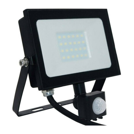 Phoebe LED Floodlight 20W (100W Eqv) Cool White PIR Sensor Black IP65 - 12608
