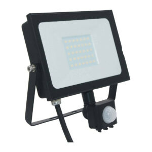 Phoebe LED Floodlight 30W (150W Eqv) Cool White PIR Sensor Black IP65 - 12615