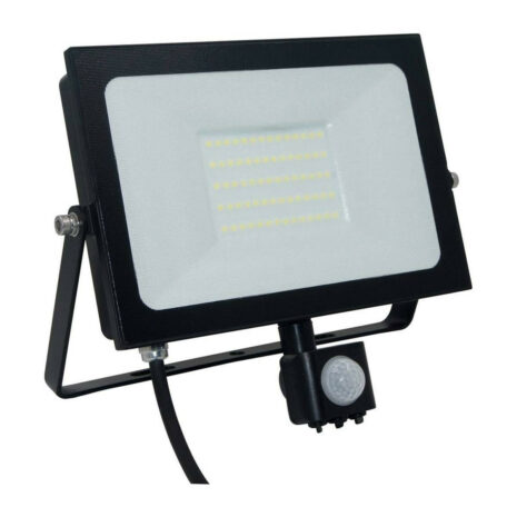 Phoebe LED Floodlight 50W (200W Eqv) Cool White PIR Sensor Black IP66 - 12622