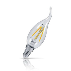 Prolite Candle LED Light Bulb E14 4W (30W Eqv) Warm White Flame Tip Clear - CELF/LEDFIL/3WSES