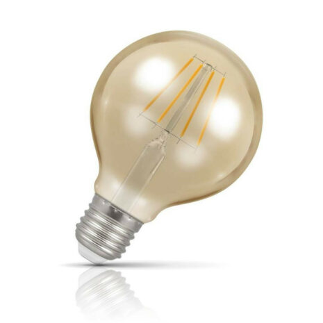 Crompton Globe LED Light Bulb G80 E27 5W (35W Eqv) Warm White Vintage - 4276
