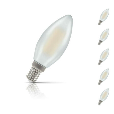 Crompton Candle LED Light Bulb Dimmable E14 5W (40W Eqv) Warm White 5-Pack Pearl - 7208