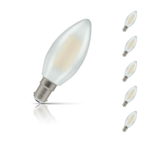 Crompton Candle LED Light Bulb Dimmable B15 5W (40W Eqv) Warm White 5-Pack Pearl - 7185