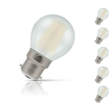 Crompton Golfball LED Light Bulb B22 5W (40W Eqv) Warm White 5-Pack Pearl - 7253