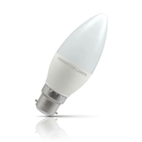 Crompton Candle LED Light Bulb B22 5.5W (40W Eqv) Warm White Opal - 11298