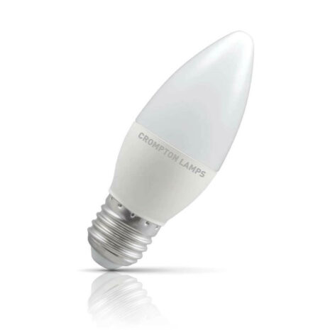 Crompton Candle LED Light Bulb E27 5.5W (40W Eqv) Warm White Opal - 11311