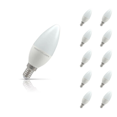 Crompton Candle LED Light Bulb E14 4.9W (40W Eqv) Daylight 10-Pack Opal - 11380