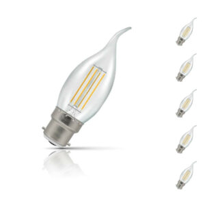 Crompton Candle LED Light Bulb Bent Tip B22 5W (40W Eqv) Warm White 5-Pack - 12134