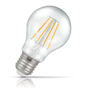 Crompton GLS LED Light Bulb Dimmable E27 7.5W (60W Eqv) Warm White Filament Clear - 4214