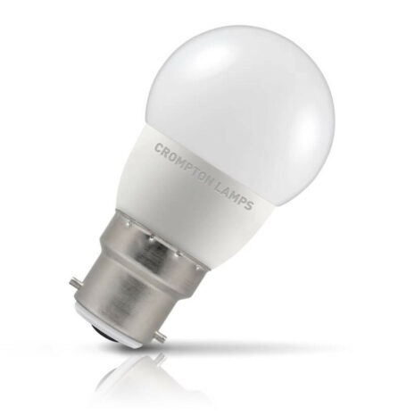 Crompton Golfball LED Light Bulb B22 4.9W (40W Eqv) Warm White Opal - 11496