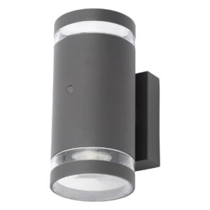 Zink Outdoor Up and Down Wall Light with Dusk Til Dawn Sensor Anthracite - ZN-34042-ANTH