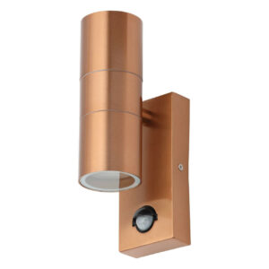 Zink LETO Outdoor Up and Down Wall Light with PIR Copper - ZN-29179-COP