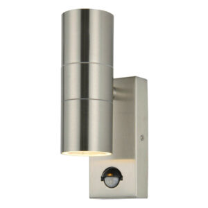 Zink LETO Outdoor Up and Down Wall Light with PIR Stainless Steel - ZN-29179-SST